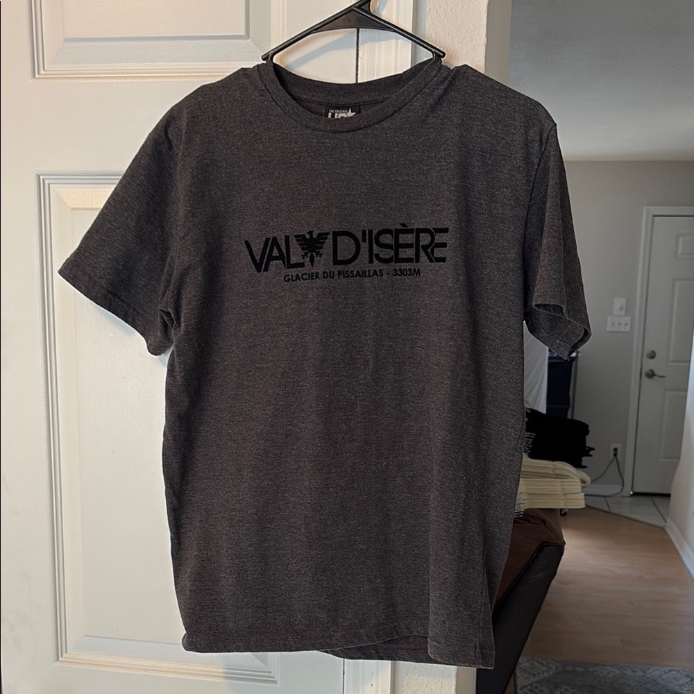 Gray Short Sleeve Tee with Logo